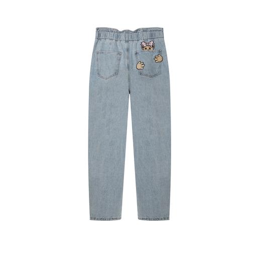 TeenieWeenie小熊牛仔裤宽松韩版显瘦直筒裤长裤复古潮女春夏新款TTTJ222302P 商品图1