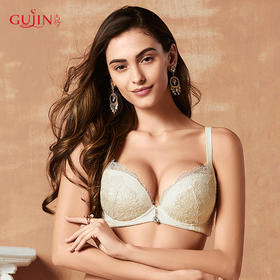 古今舒适棉质蕾丝包裹小胸聚拢侧收文胸罩内衣0K216