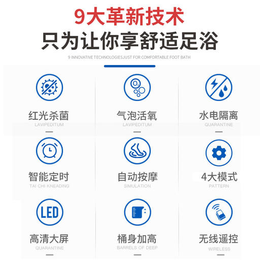 康佳足浴盆全自动加热恒温家用电动按摩洗脚盆足疗按摩器泡脚桶 商品图2