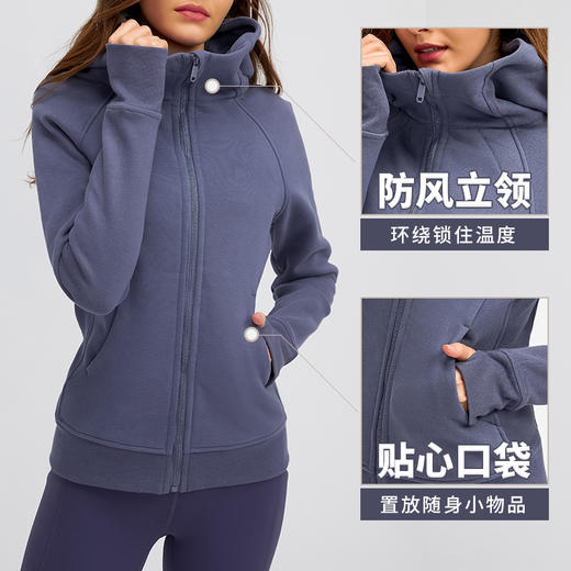 加绒连帽拉链运动外套 商品图4