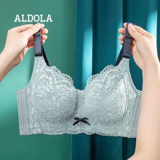 雅黛丽薄款内衣女收副乳聚拢防下垂胸罩性感蕾丝撞色显胸小女文胸 商品图4