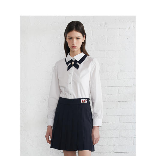 TeenieWeenie小熊2022夏白色衬衫长袖衬衣设计感小众TTYA222302P 商品图2