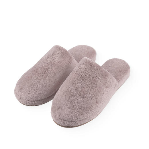 【短毛绒拖鞋】日式无印毛绒拖鞋良品家居静音防水拖鞋秋冬保暖绒布拖鞋厚男女拖 商品图3