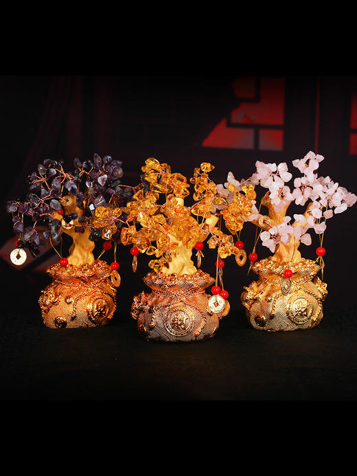 灵机生活馆水晶树摆件家居客厅办公桌开业礼品送礼 商品图0