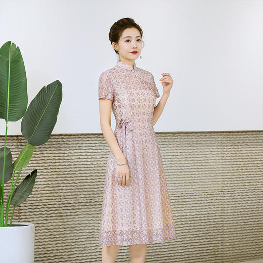 2022年新款时尚斜襟短款蕾丝旗袍  YSD008 商品图1