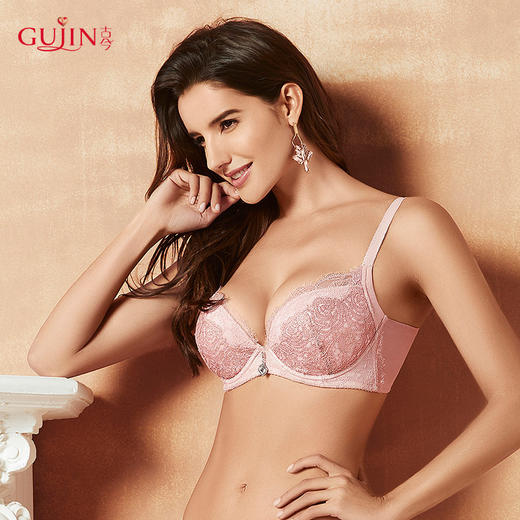 古今舒适棉质蕾丝包裹小胸聚拢侧收文胸罩内衣0K216 商品图2