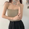 【第二件半价】无痕纯色带胸垫吊带背心均码（长款/短款）（白色/灰色/黑色/咖啡色/卡其色）（非质量问题不退不换） 商品缩略图4