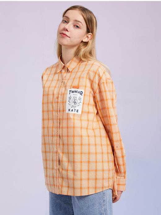 TeenieWeenie小熊2022夏季格纹衬衫学院风长袖衬衣TTYC222301T 商品图3