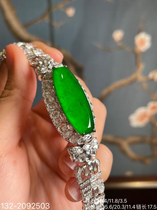 132-2092503，老坑玻璃艳绿无事牌手链。具体价格微信咨询 商品图5