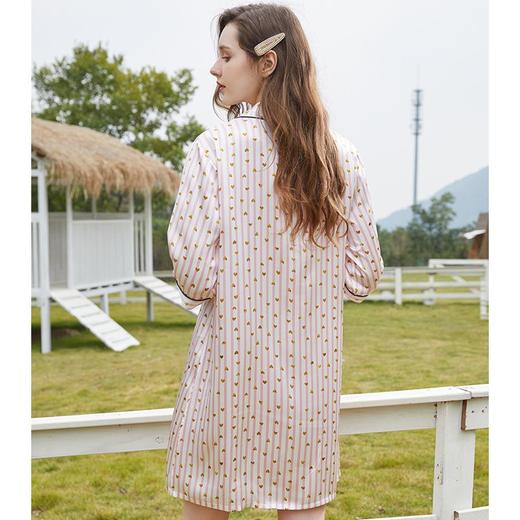 3楼 美标甜美爱心条纹真丝睡裙330280 商品图2