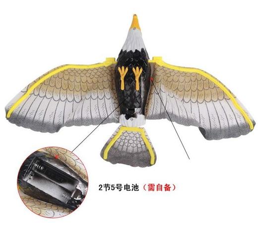 电动发光老鹰 吊线玩具头部闪光有叫声音乐电动吊线飞鹰鹦鹉玩具 商品图0