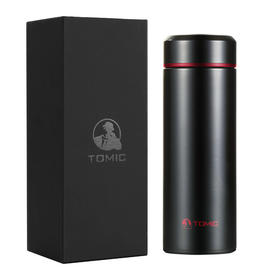 特美刻TOMIC银杯999银内胆保温杯男士高档商务茶杯1066S黑色430ML