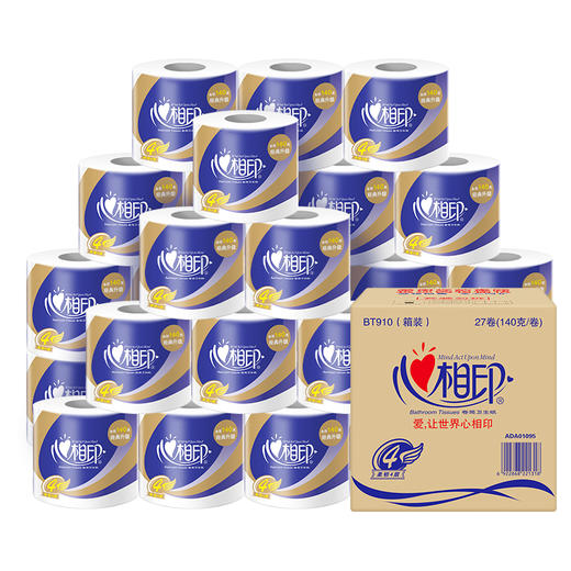 心相印卷纸 心柔系列卫生纸巾3层140g*27卷筒纸厕纸（整箱销售） 商品图0