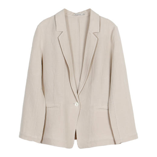 METTE22年春夏新品女士亚麻外套时尚通勤一粒扣长袖开衫百搭上衣 商品图5