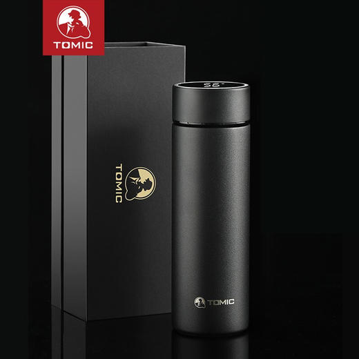 特美刻（TOMIC）智能保温杯男士高档商务水杯大容量陶瓷内胆茶杯子 TW00041 黑色 450ML 商品图0