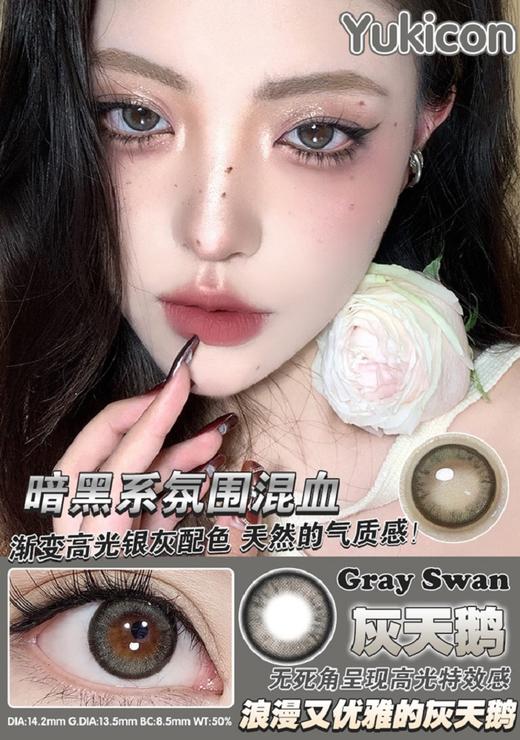 yukicon日抛 灰天鹅 直径14.2mm 着色13.5mm   商品图7