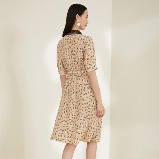 玳莎高品质真丝连衣裙女2022春夏新款设计感通勤小众气质印花裙子 CA35101 商品图2