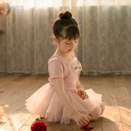 pureshare 女童舞蹈裙练功服冰雪奇缘艾莎公主裙芭蕾裙儿童演出服-粉色爱心舞蹈服 商品图4