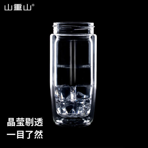 山重山玻璃杯双层耐热便携高档保温水杯女透明创意男士水晶泡茶茶水分离杯子 （圆通）双层随手杯320ml 商品图7