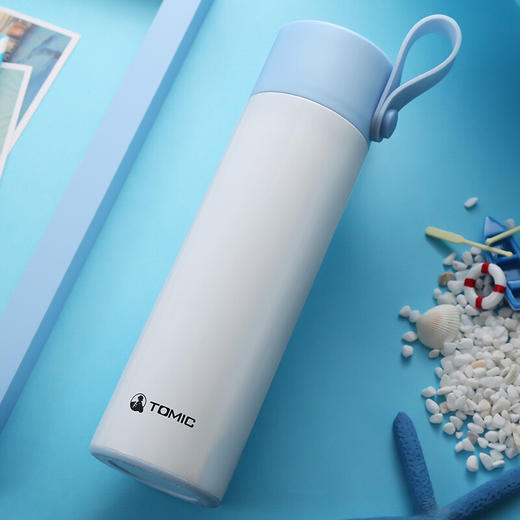 特美刻TOMIC保温杯大容量316不锈钢真空保温水杯车载便携带拎手学生喝水茶杯子TW00001英伦蓝480ml 商品图3