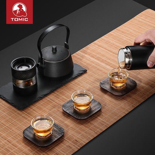 特美刻TOMIC茶水分离保温杯男女士陶瓷内胆茶滤水杯便携车载商务办公室泡茶杯子特美赢杯 TW60071 黑色370ML 商品图3