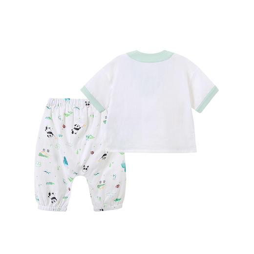 英氏-内衣类（夏）F2嬉竹中袖套装英氏白100CM 商品图1