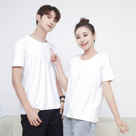 【69元3件！玻尿酸T恤】富含丰富玻尿酸原液短袖情侣纯白T恤男女同款 吸湿透气 柔软顺滑 舒适耐穿不起球 锁水保湿告别干燥 商品图2
