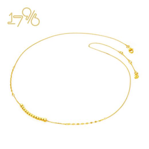 周大福17916系列方形珠22K金项链E125391 商品图3