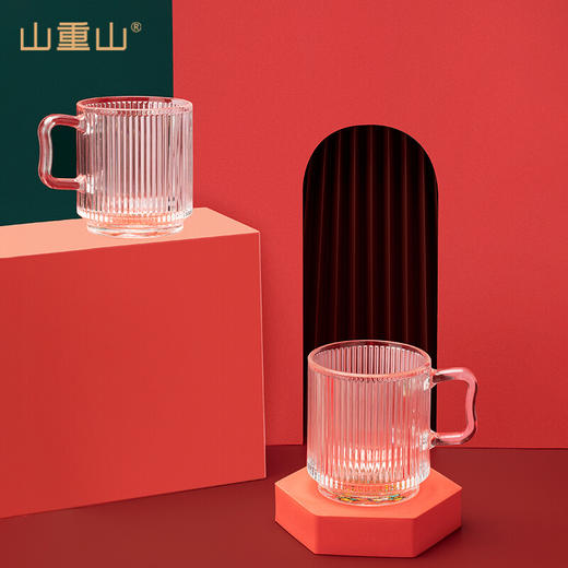 山重山玻璃水杯礼品客户小礼物办公室家用泡茶杯350ml多功能玻璃杯套装伴手礼9016财神杯礼盒装 （圆通）财神杯2件套 商品图8
