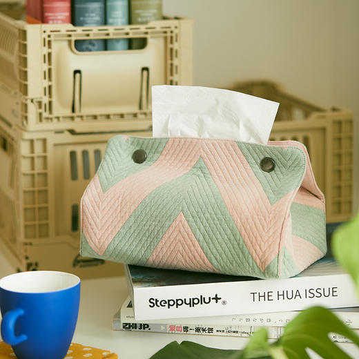 几何暗扣纸巾盒布艺纸巾套 商品图0