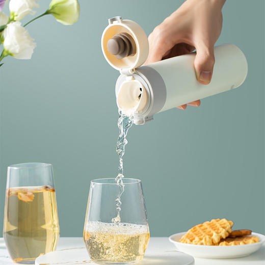 特美刻（TOMIC）保温杯男女士弹跳盖316不锈钢时尚轻体量真空茶水杯子特美赢杯 TW00015 雅白420ML 商品图2