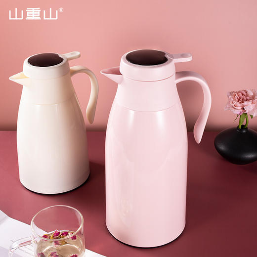 山重山保温壶家用保温瓶大容量热开水瓶暖壶暖瓶玻璃红胆智能温显暖瓶 【智能温显、长效保温】白色1.6L 商品图6