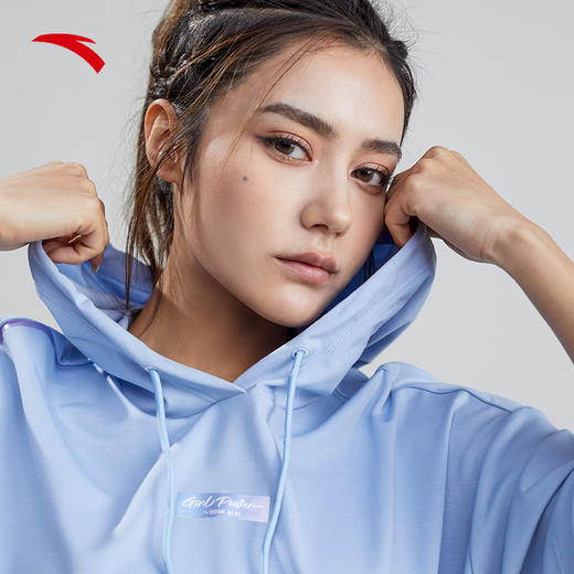 安踏短袖女2022夏季新款连帽T恤运动上衣162227159-1 商品图4