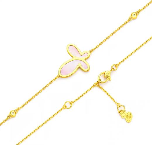 周大福无敌22K金镶嵌粉贝手链V116614 商品图1