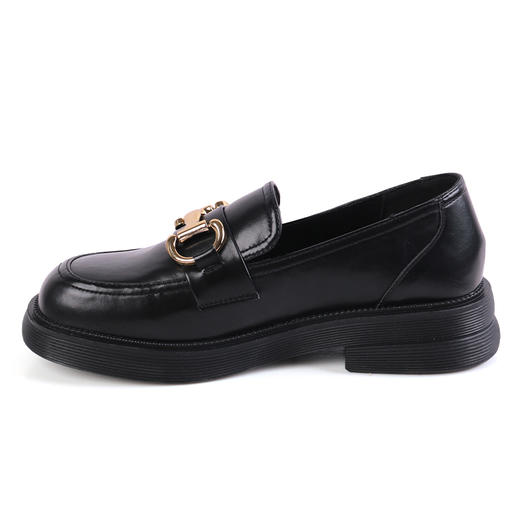 迈凯路时尚英伦风金属扣百搭一脚蹬平底乐福鞋19010 商品图8