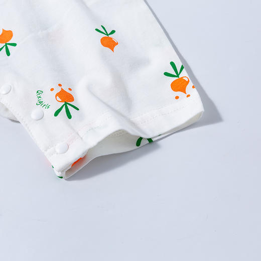 贝贝怡夏季新品女宝短袖前开扣连体衣可爱宝宝睡衣 商品图6