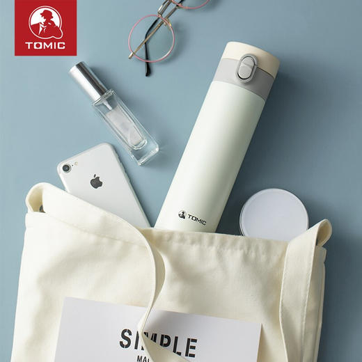特美刻（TOMIC）保温杯男女士弹跳盖316不锈钢时尚轻体量真空茶水杯子特美赢杯 TW00015 雅白420ML 商品图1