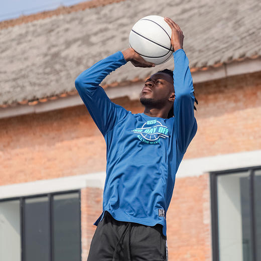 无休 UZIS速干长袖男夏季透气网眼宽松冰丝T恤健身篮球上衣[不熄] 商品图3