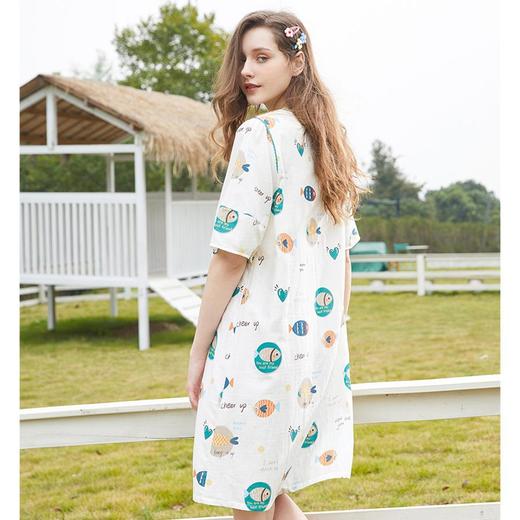 3楼 美标纯棉双层精梳棉纱甜酷睡裙66336 商品图2