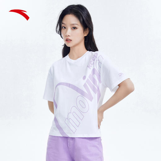 安踏短袖女2022夏季新款T恤休闲运动上衣162228107-1/2/5 商品图0