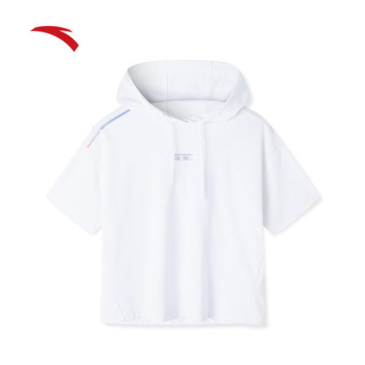 安踏短袖女2022夏季新款连帽T恤运动上衣162227159-1 商品图6