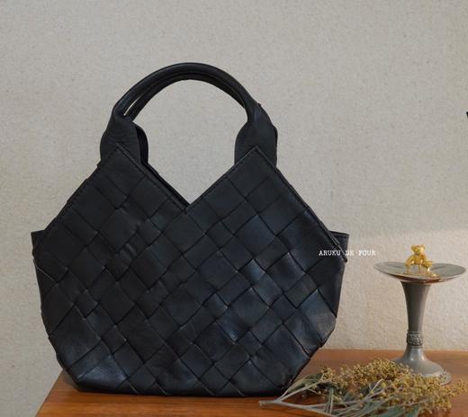 ichi棕/黑牛皮编织手提包 商品图2