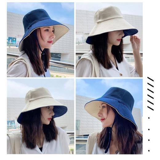 夏天渔夫帽女遮脸韩版防晒紫外线遮阳帽子大沿潮百搭日系夏季时尚 商品图5