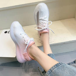 ZS-48319休闲透气椰子飞织鞋女2022春季新款学生镂空网面跑步运动鞋软底潮 商品图2