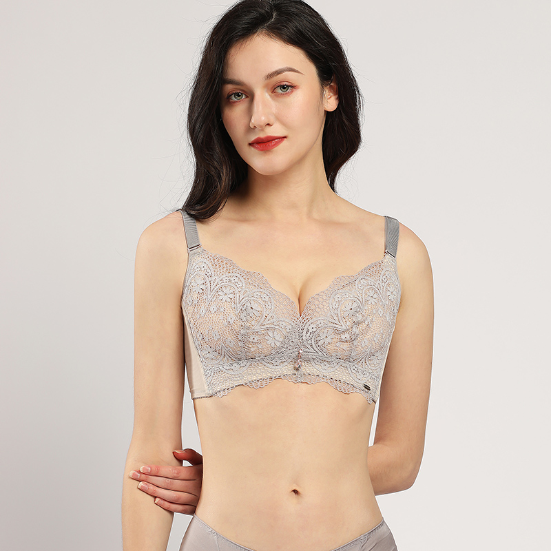 【秒杀品不退不换】皇家丽美薄款性感蕾丝文胸无钢圈聚拢调整型WW1801-1