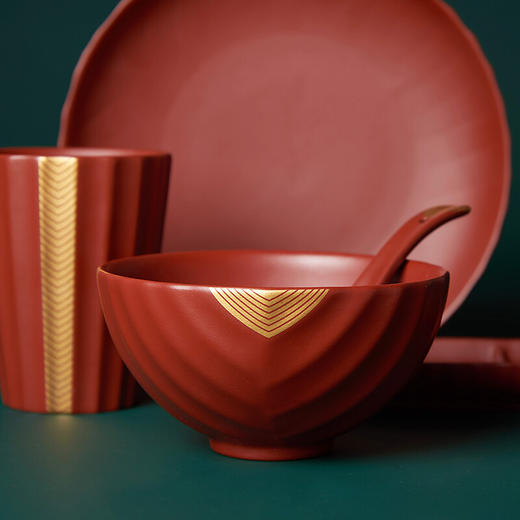 清朴堂中式礼品 文心紫砂食器 碗筷子勺子碟子礼盒套装餐具组合商务礼品 商品图2