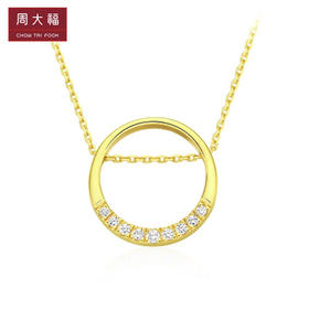 周大福17916系列22K金镶钻项链NU2149