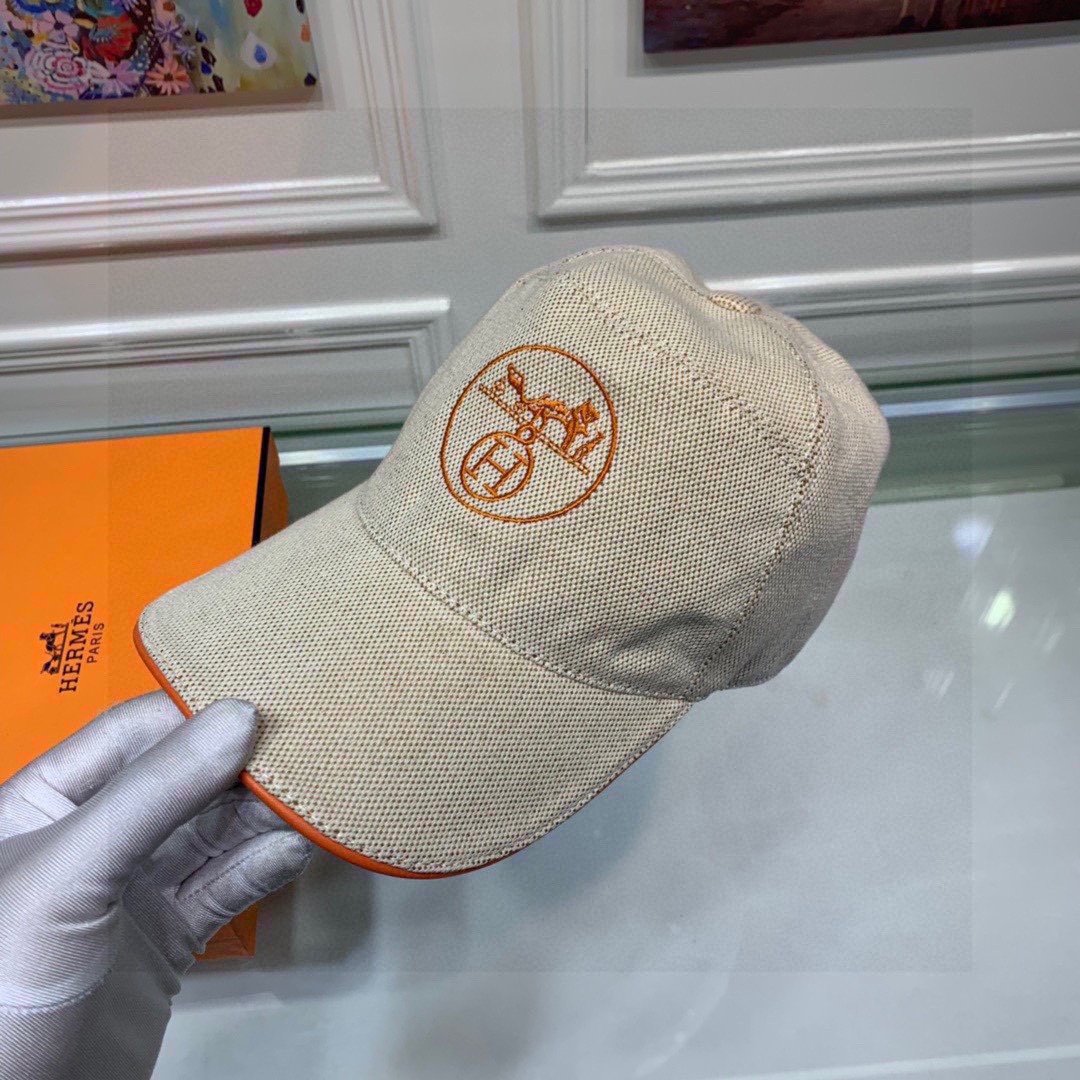 爱马仕 hermes )原单棒球帽 经典h 正品开模订制 原版透气帆布面料 头