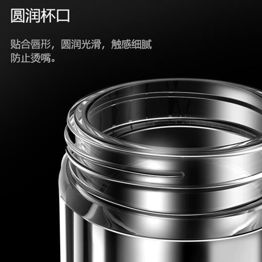 特美刻（TOMIC）双层玻璃杯男商务玻璃水杯透明家用茶杯车载便携隔热泡茶杯子特美赢杯TG9502G 黑色360ML 商品图3