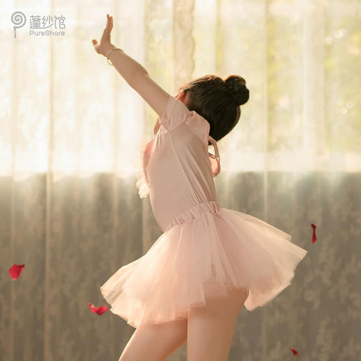 pureshare 女童舞蹈裙练功服冰雪奇缘艾莎公主裙芭蕾裙儿童演出服-粉色爱心舞蹈服 商品图5